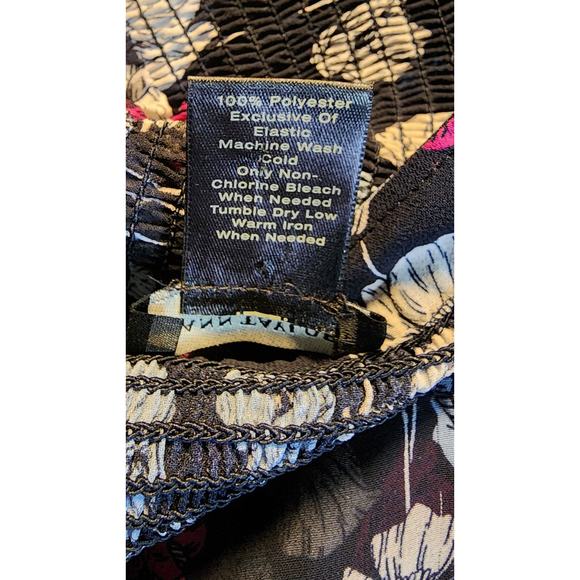 Ann Taylor Blouse Women’s Large Sheer Navy & Pink Floral Design - Picture 4 of 5